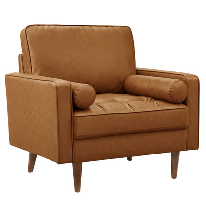 Valour Tufted Vegan Leather Accent Armchair by Furniture For America