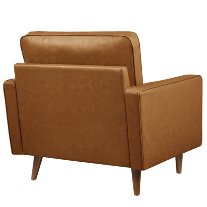 Valour Tufted Vegan Leather Accent Armchair by Furniture For America