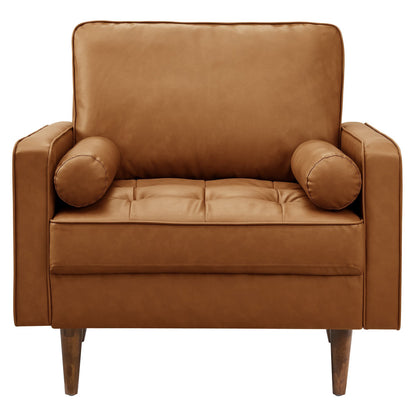 Valour Tufted Vegan Leather Accent Armchair by Furniture For America