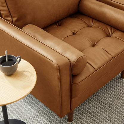 Valour Tufted Vegan Leather Accent Armchair by Furniture For America