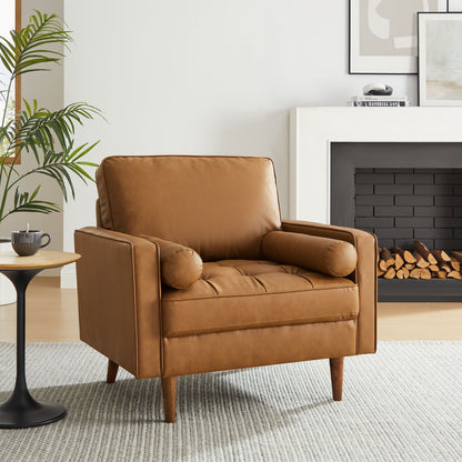 Valour Tufted Vegan Leather Accent Armchair by Furniture For America