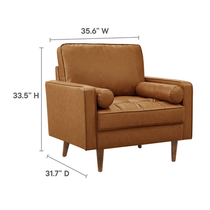 Valour Tufted Vegan Leather Accent Armchair by Furniture For America