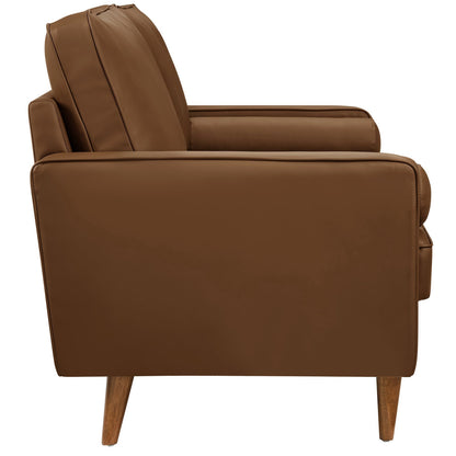 Valour Tufted Vegan Leather Loveseat by Furniture for America