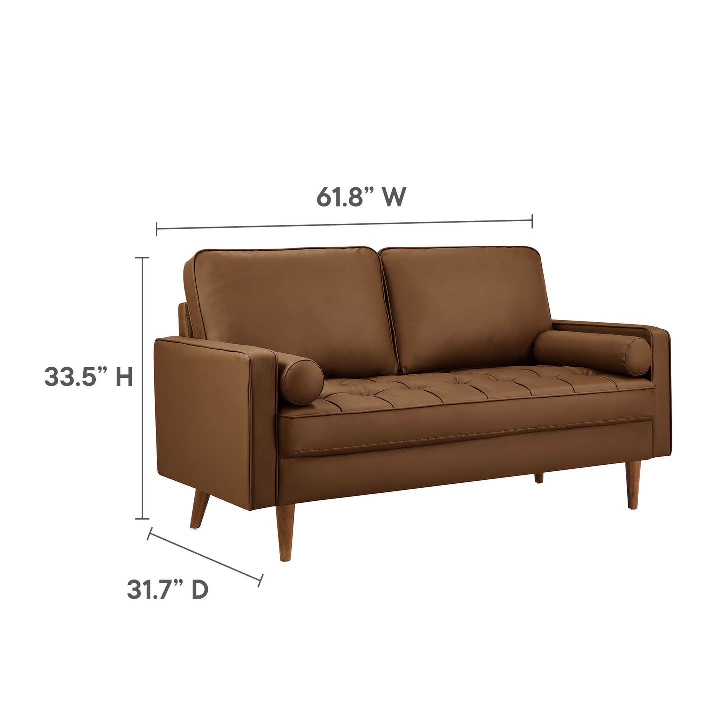 Valour Tufted Vegan Leather Loveseat by Furniture for America