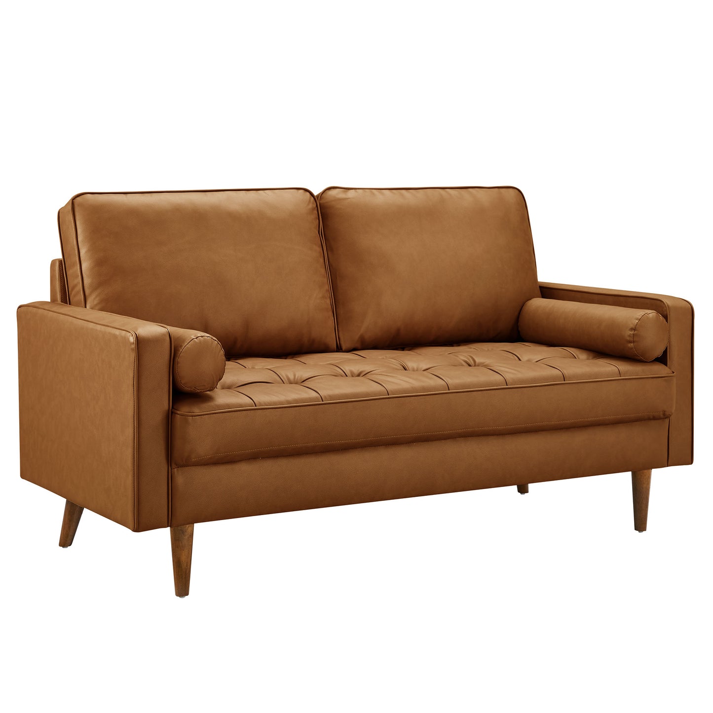 Valour Tufted Vegan Leather Loveseat by Furniture for America