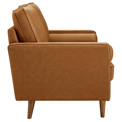 Valour Tufted Vegan Leather Loveseat by Furniture for America