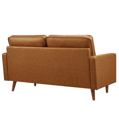 Valour Tufted Vegan Leather Loveseat by Furniture for America