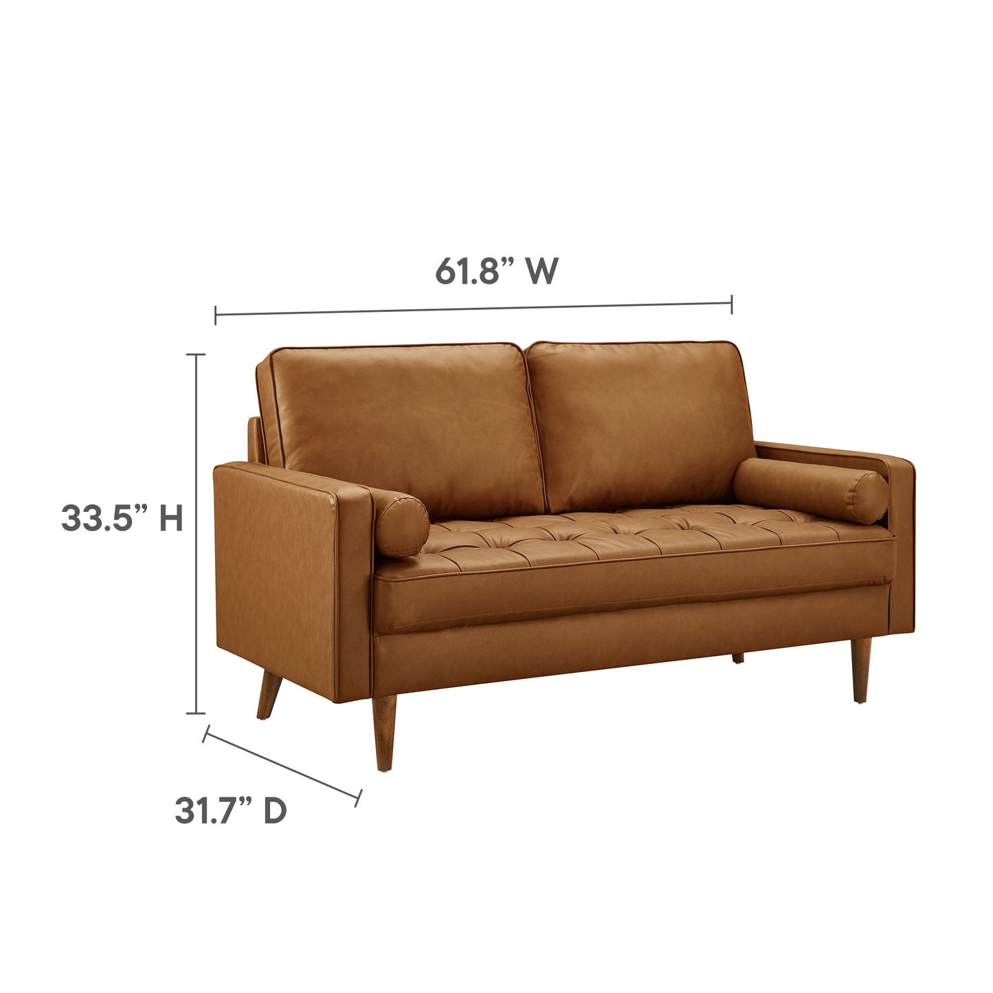 Valour Tufted Vegan Leather Loveseat by Furniture for America
