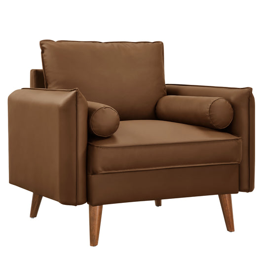 Revive Upholstered Vegan Leather Accent Armchair by Furniture For America