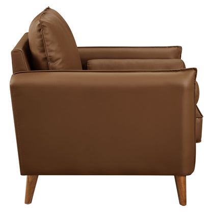 Revive Upholstered Vegan Leather Accent Armchair by Furniture For America