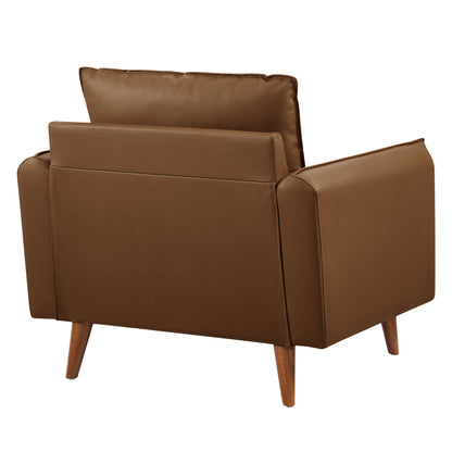 Revive Upholstered Vegan Leather Accent Armchair by Furniture For America