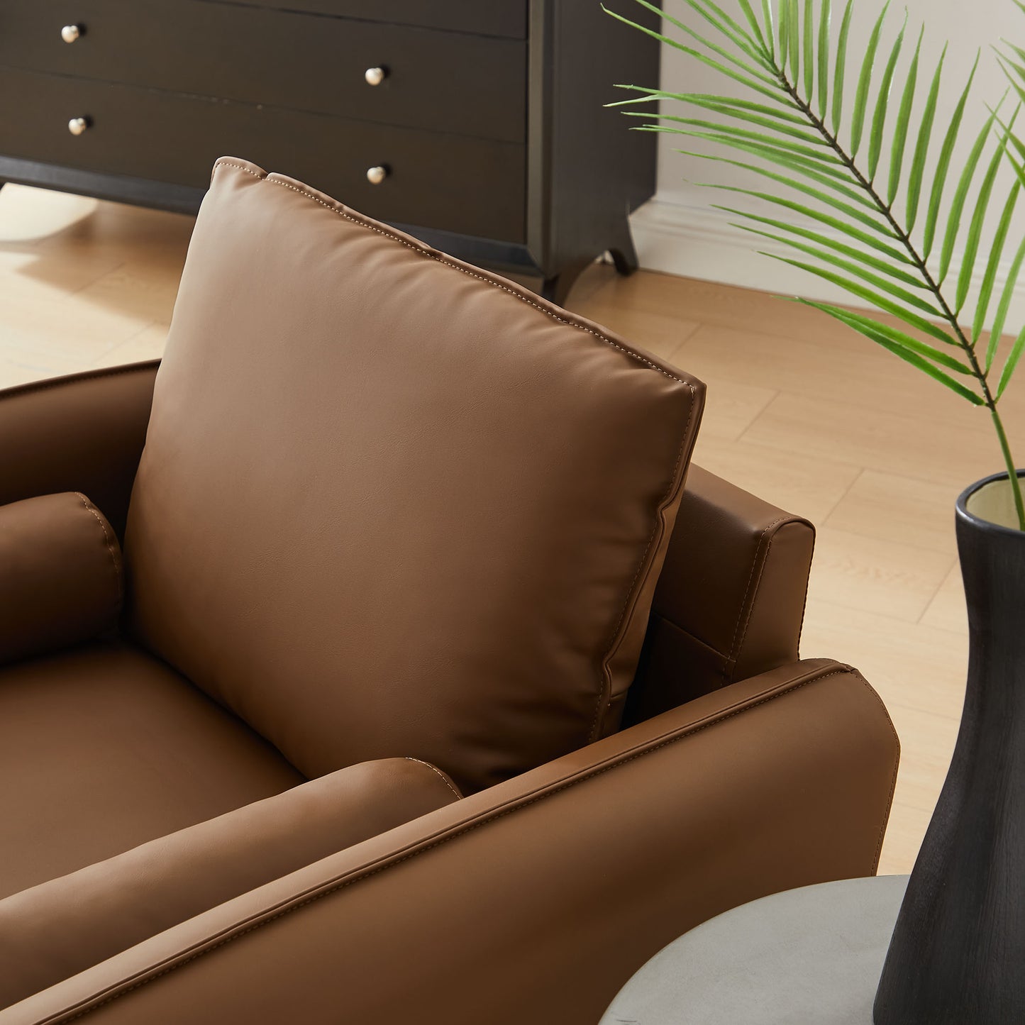 Revive Upholstered Vegan Leather Accent Armchair by Furniture For America