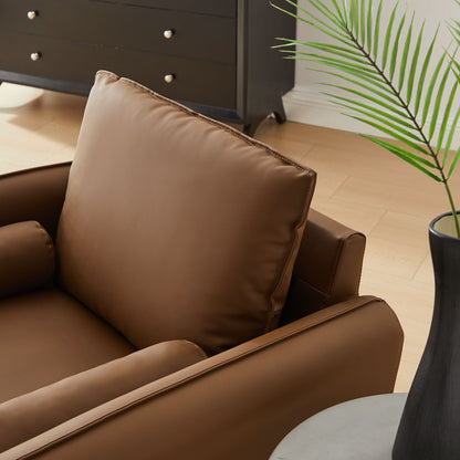 Revive Upholstered Vegan Leather Accent Armchair by Furniture For America