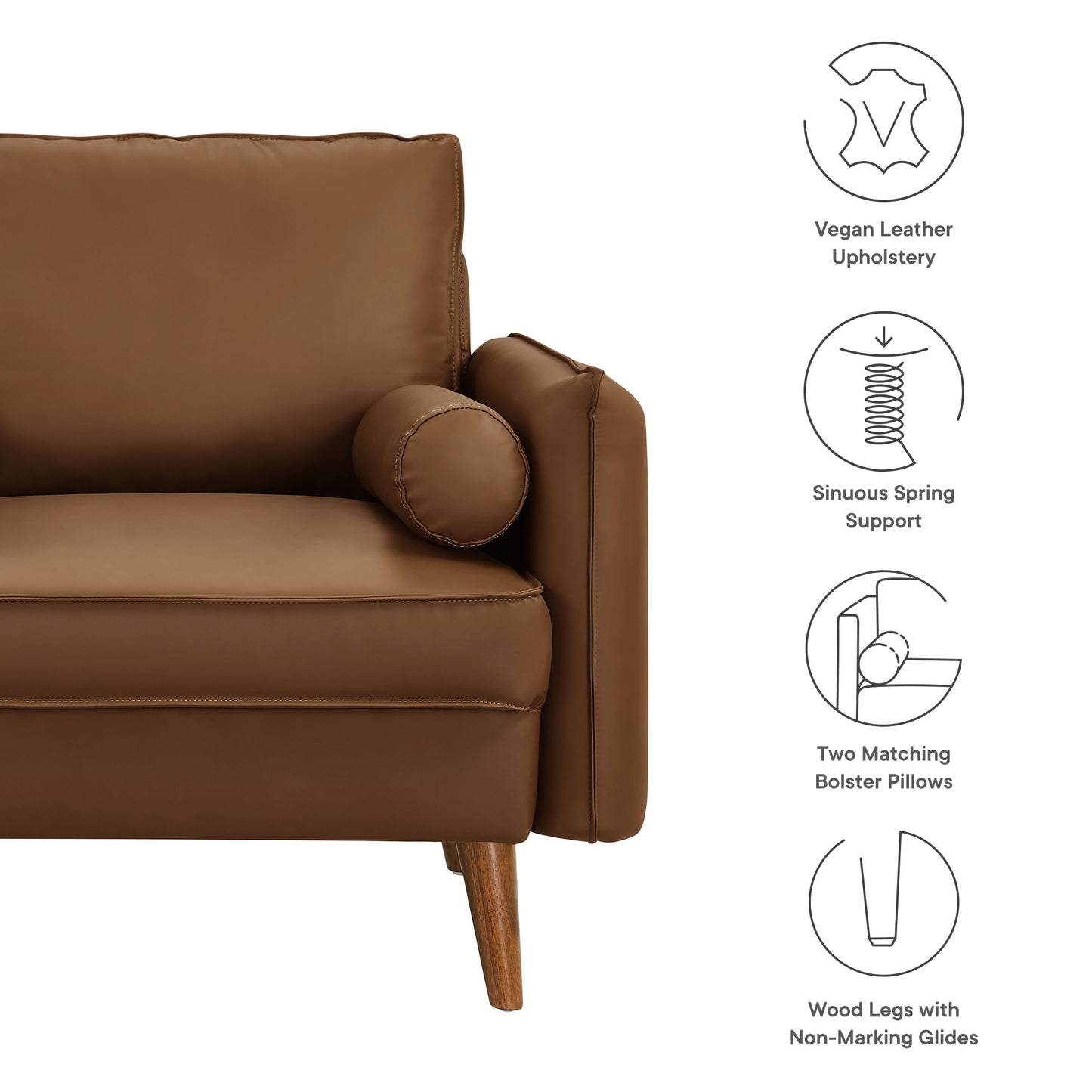 Revive Upholstered Vegan Leather Accent Armchair by Furniture For America