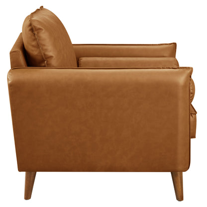 Revive Upholstered Vegan Leather Accent Armchair by Furniture For America
