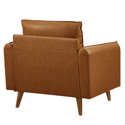 Revive Upholstered Vegan Leather Accent Armchair by Furniture For America