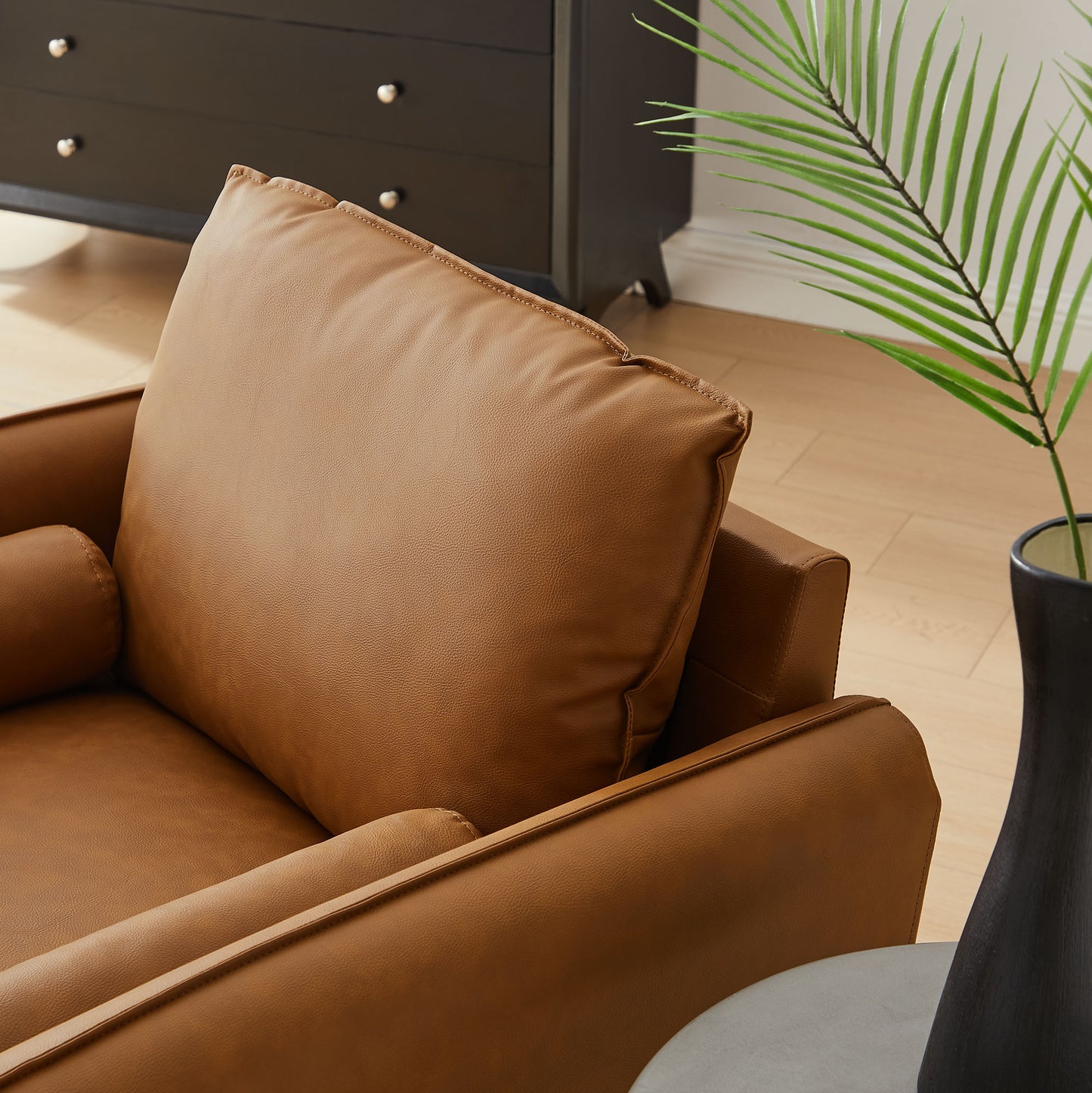 Revive Upholstered Vegan Leather Accent Armchair by Furniture For America