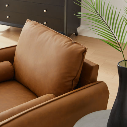 Revive Upholstered Vegan Leather Accent Armchair by Furniture For America
