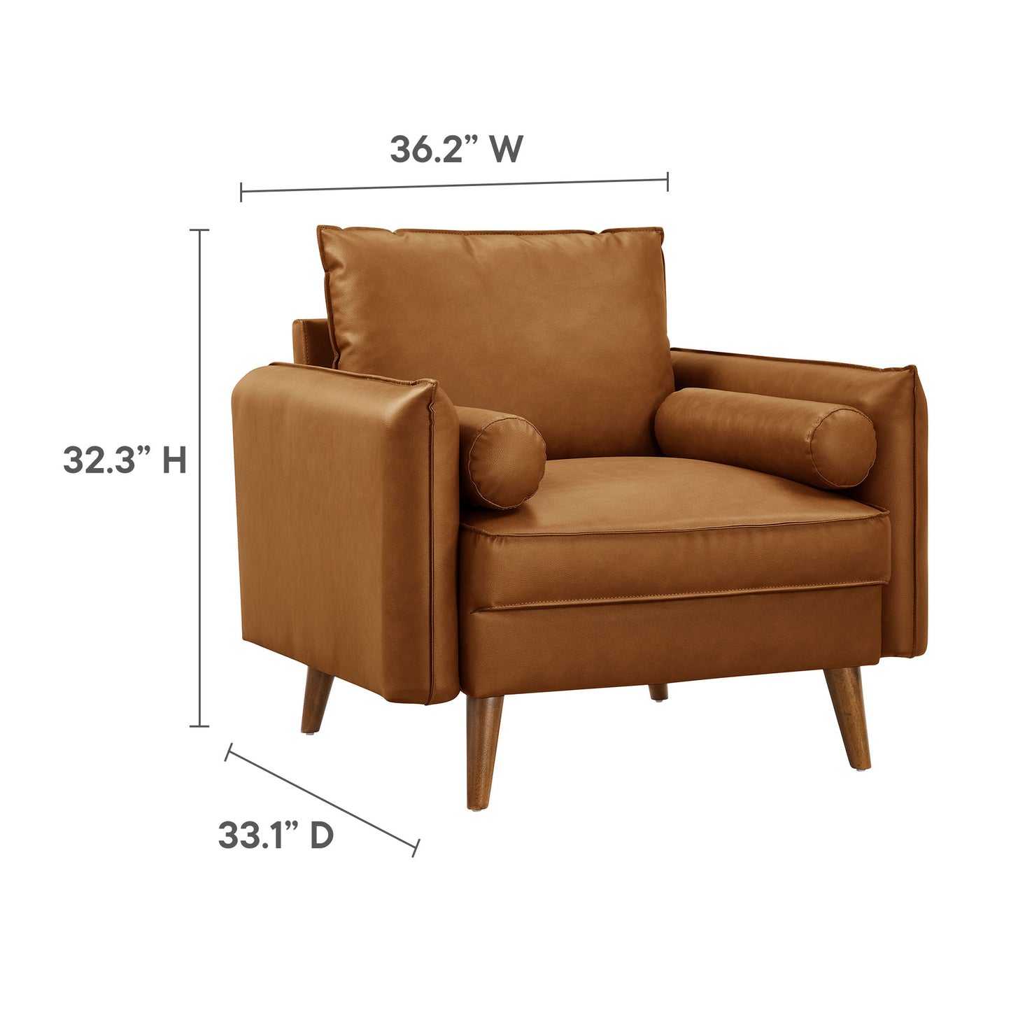 Revive Upholstered Vegan Leather Accent Armchair by Furniture For America
