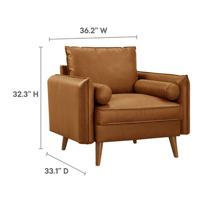 Revive Upholstered Vegan Leather Accent Armchair by Furniture For America