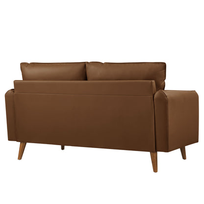 Revive Upholstered Vegan Leather Loveseat by Furniture for America