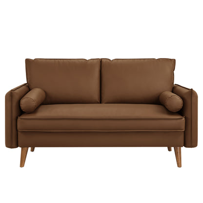 Revive Upholstered Vegan Leather Loveseat by Furniture for America