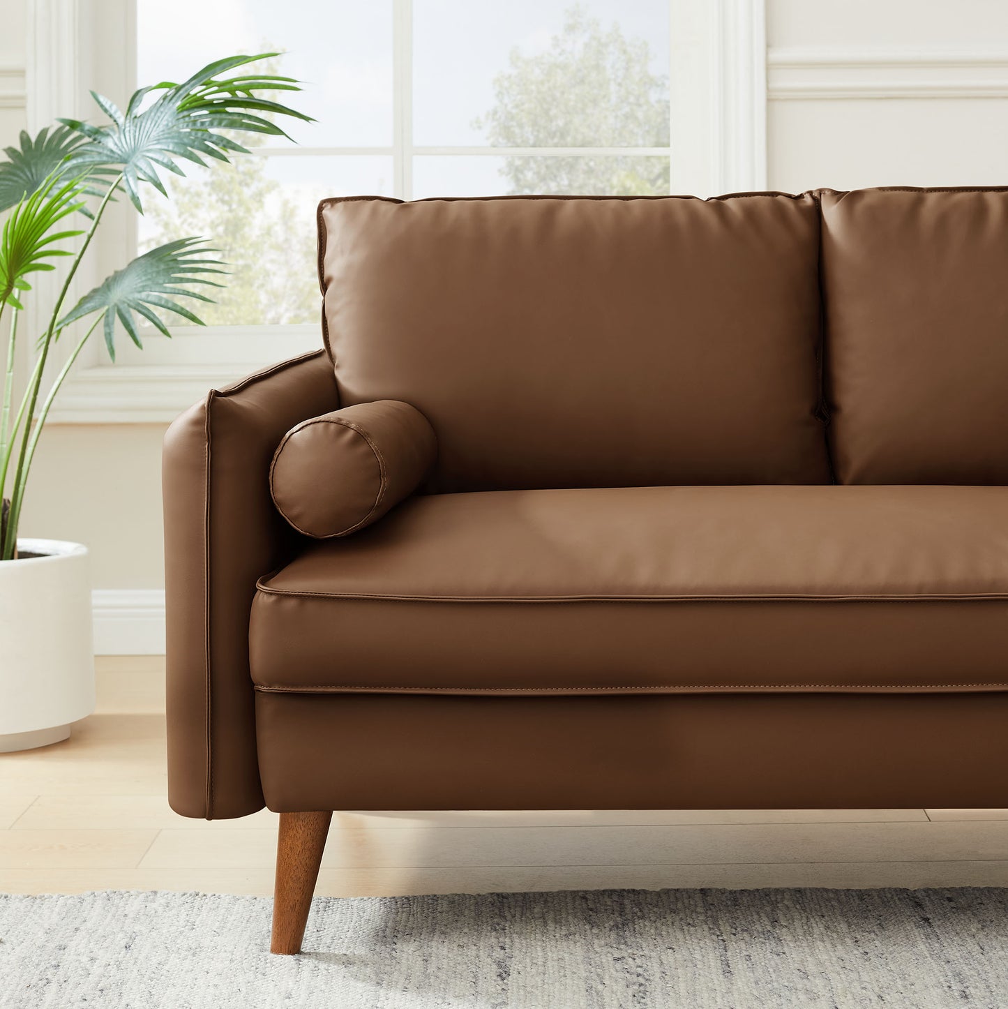 Revive Upholstered Vegan Leather Loveseat by Furniture for America