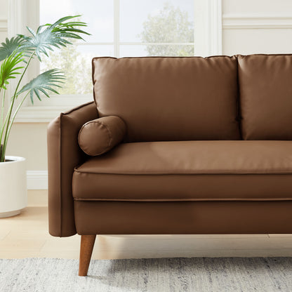 Revive Upholstered Vegan Leather Loveseat by Furniture for America