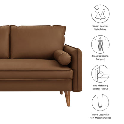 Revive Upholstered Vegan Leather Loveseat by Furniture for America