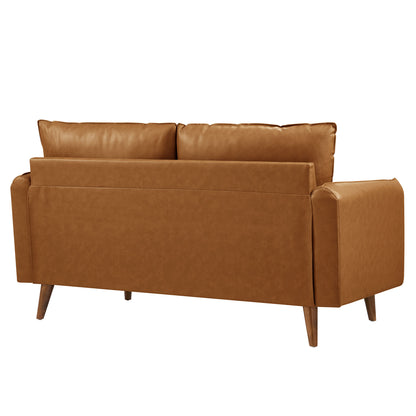 Revive Upholstered Vegan Leather Loveseat by Furniture for America