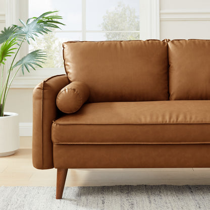 Revive Upholstered Vegan Leather Loveseat by Furniture for America