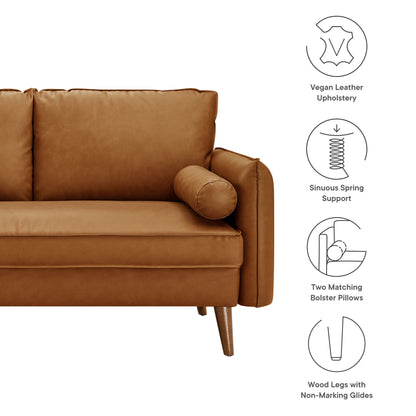 Revive Upholstered Vegan Leather Loveseat by Furniture for America