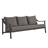 Umber Outdoor Patio Aluminum Sofa in Carbon Graphite
