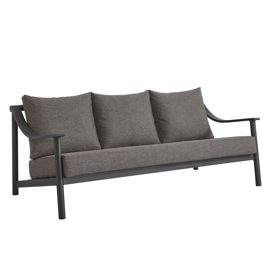 Umber Outdoor Patio Aluminum Sofa in Carbon Graphite