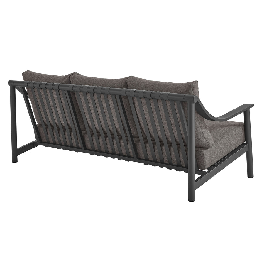 Umber Outdoor Patio Aluminum Sofa in Carbon Graphite