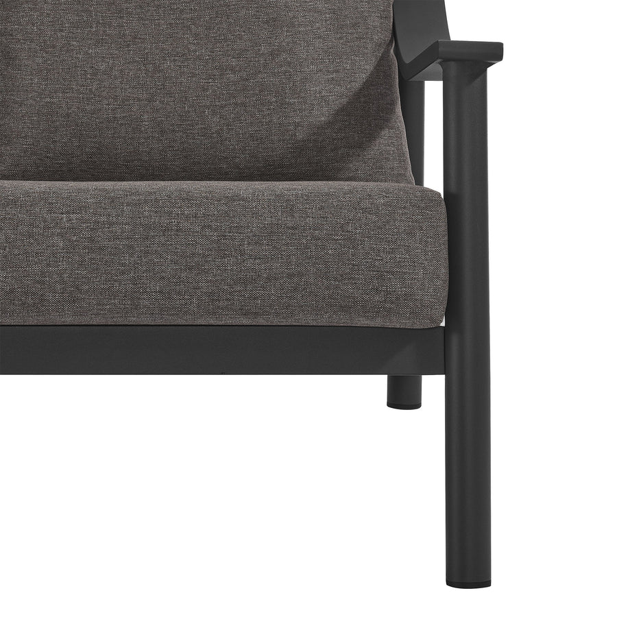 Umber Outdoor Patio Aluminum Sofa in Carbon Graphite