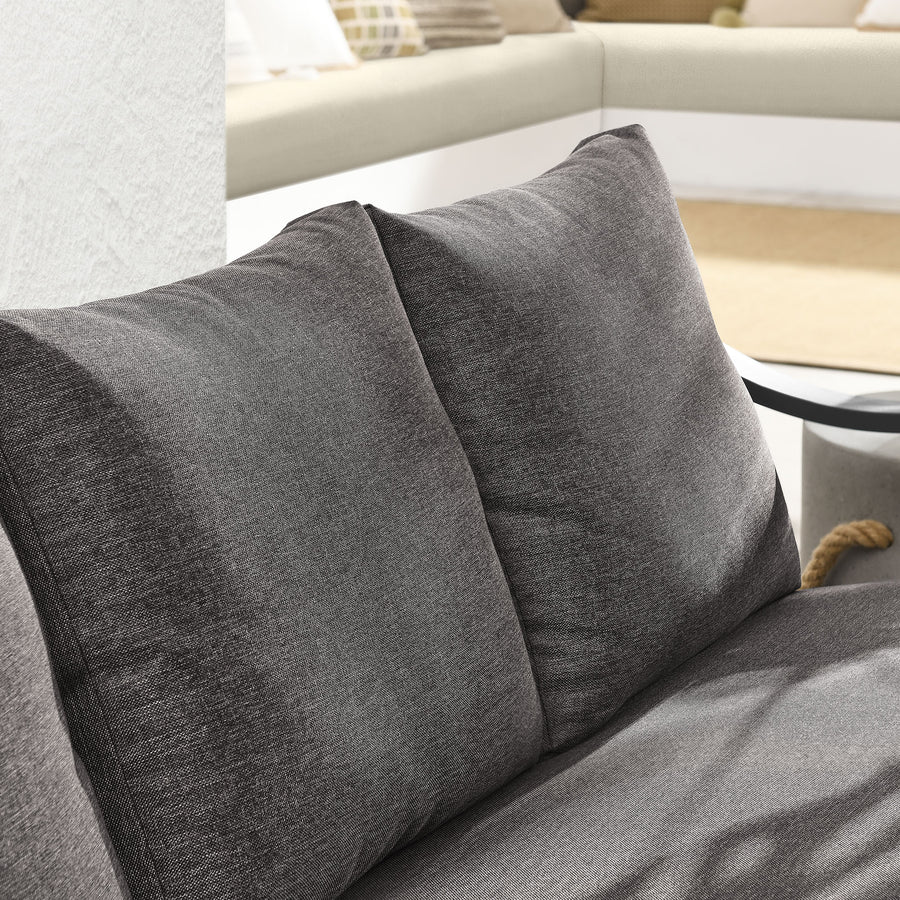 Umber Outdoor Patio Aluminum Sofa in Carbon Graphite