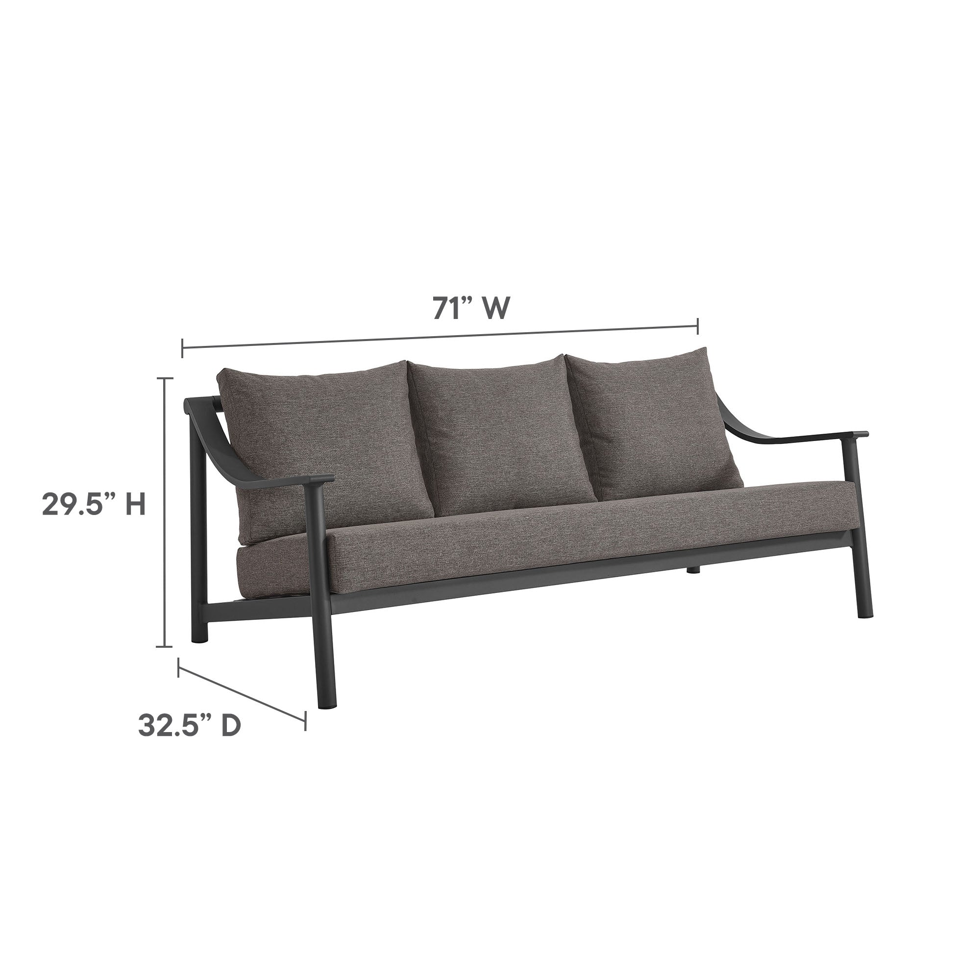 Terrace Outdoor Patio Aluminum Sofa by Furniture for America