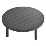 Umber 35" Outdoor Patio Aluminum Round Coffee Table in Graphite