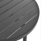 Umber 35" Outdoor Patio Aluminum Round Coffee Table in Graphite