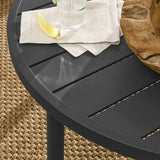Umber 35" Outdoor Patio Aluminum Round Coffee Table in Graphite