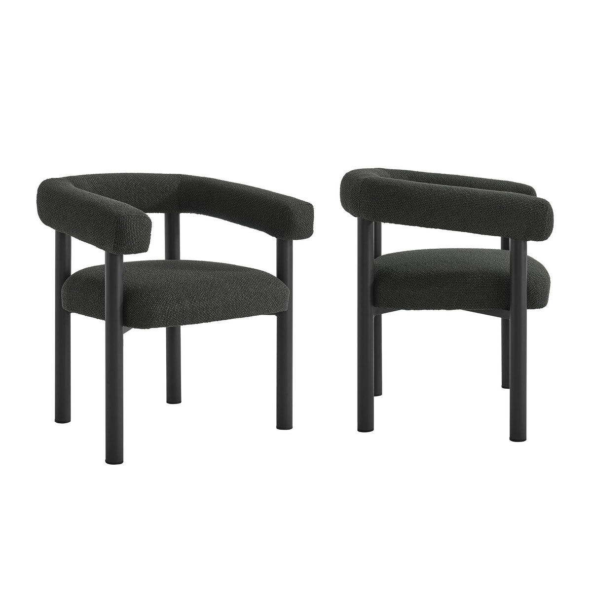 Nautica Outdoor Patio Aluminum Dining Armchairs Set of 2 in Charcoal Graphite