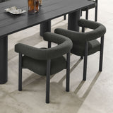 Atelier Outdoor Patio Aluminum Dining Armchairs Set of 2 in Charcoal Graphite