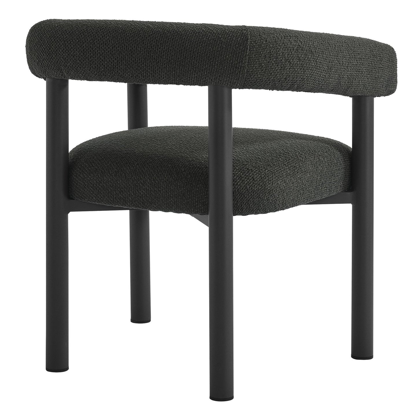 Atelier 5-Piece Round Outdoor Patio Aluminum Dining Table and Chairs Set in Charcoal Graphite