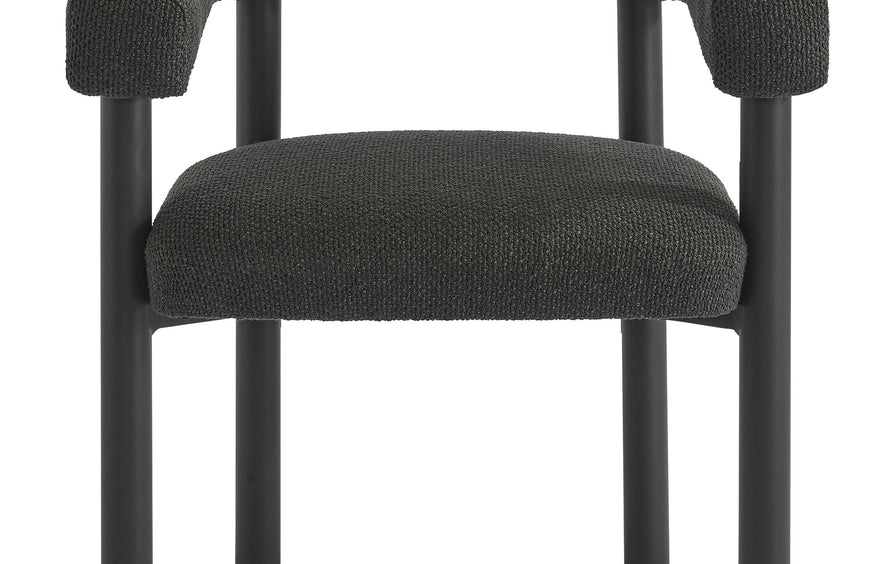 Atelier 7-Piece Rectangular Outdoor Patio Aluminum Dining Table and Chairs Set in Charcoal Graphite