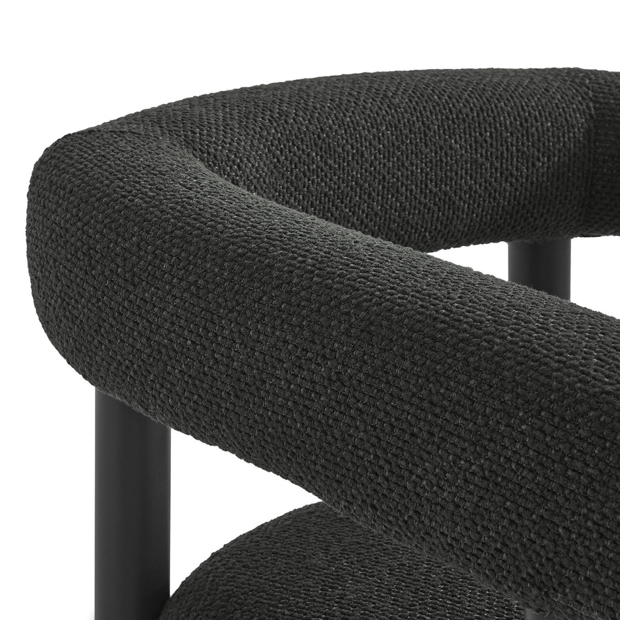 Atelier Outdoor Patio Aluminum Dining Armchairs Set of 2 in Charcoal Graphite