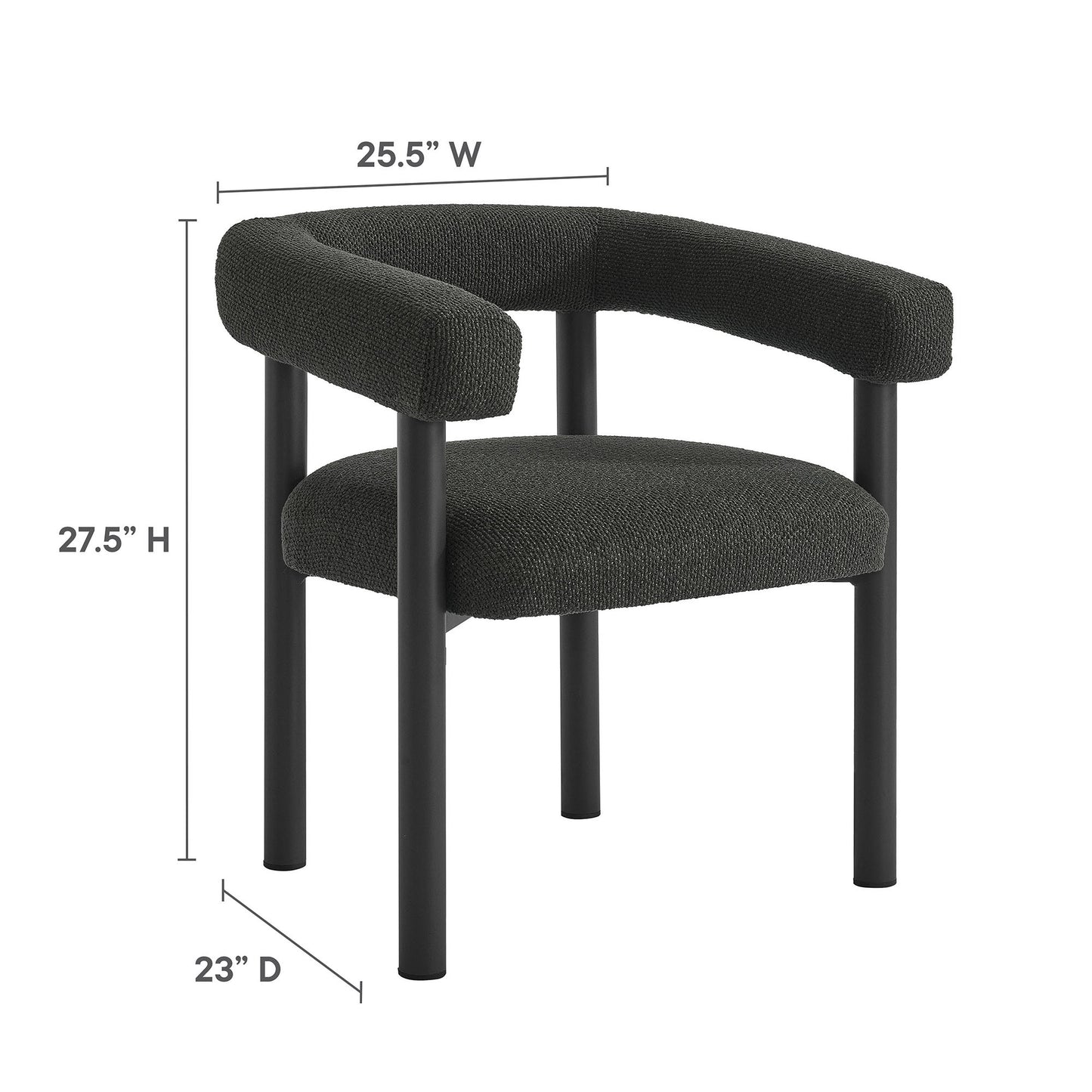 Atelier 7-Piece Rectangular Outdoor Patio Aluminum Dining Table and Chairs Set in Charcoal Graphite
