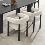 Atelier Outdoor Patio Aluminum Dining Armchairs Set of 2 in Ivory Graphite