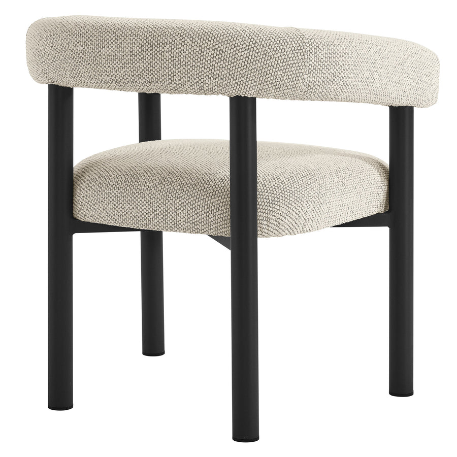 Atelier Outdoor Patio Aluminum Dining Armchairs Set of 2 in Ivory Graphite