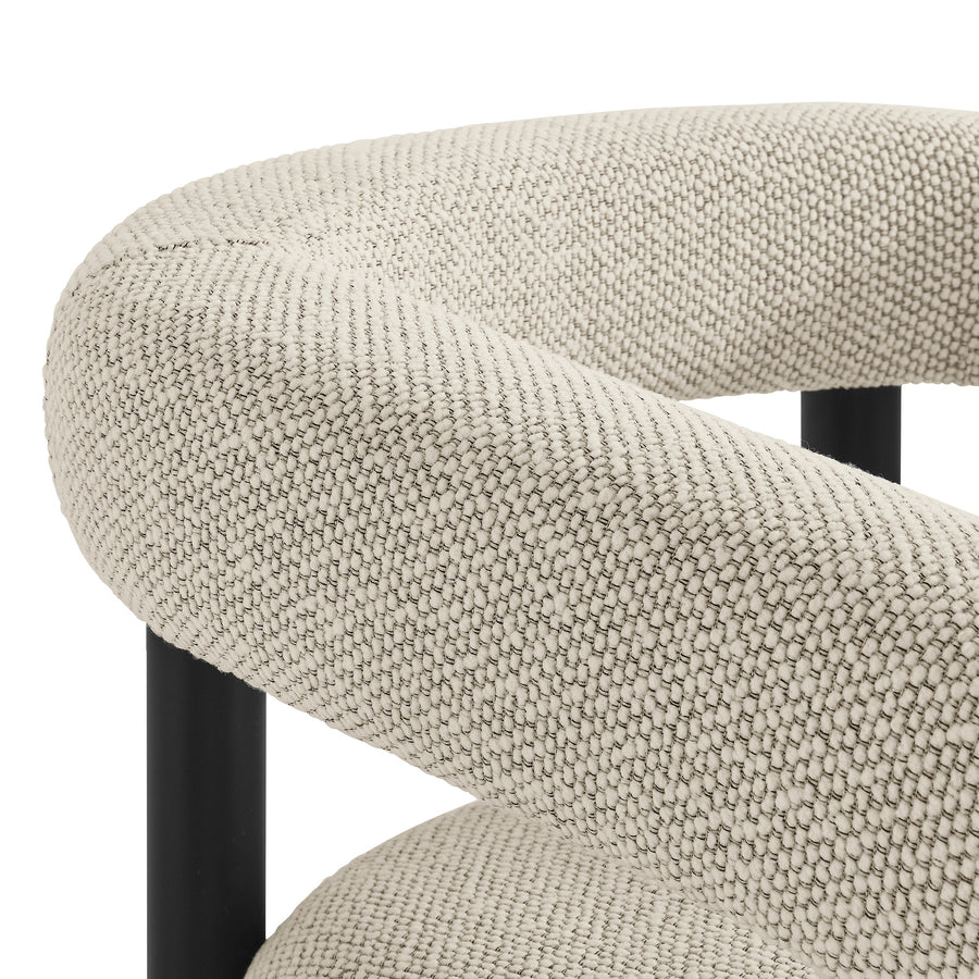 Atelier Outdoor Patio Aluminum Dining Armchairs Set of 2 in Ivory Graphite